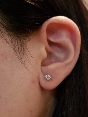 0.36 Ct Lab Grown Diamond Stud Earrings .925 Sterling Silver
